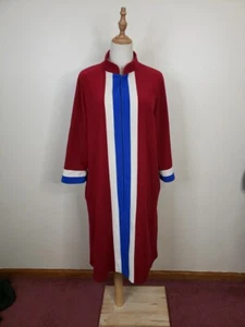 Vintage 1970s Vanity FairMulticolored Front Robe Housecoat with Pockets Size 16 - Picture 1 of 4