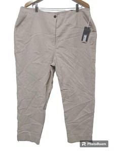 Sz 20 NWT $49 Worthington Beige Check STRETCH Pants Slim Ankle 40X26 New - Picture 1 of 15