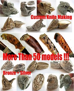Metal Hand-Casted Knife Finger Guard & Knife Pommel Bolster Custom Knives Making - Picture 1 of 283