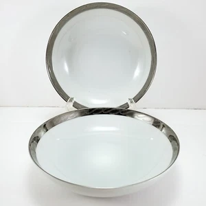 Fukagawa Arita Silver Lichen Berry Bowls 5.25in Set of 2 Dessert 917 - Picture 1 of 8