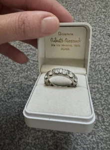 Beautiful statement costume jewellery silver ring & cubic zirconia - Q/R - Picture 1 of 11