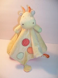 SECURITY BLANKET CARTER'S OS - Baby Giraffe Rattle Yellow Orange Dots - VGC - Picture 1 of 5