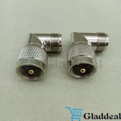 2 Pack UHF PL-259 Male to SO-239 Female Right Angle 90 Degree Adapter Connector - Image 1 of 4