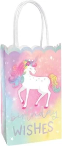 Enchanted Unicorn Fantasy Animal Birthday Party Favor Paper Sacks Kraft Bags - Picture 1 of 1