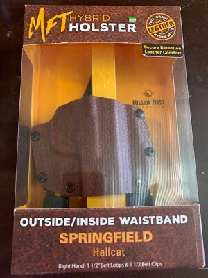 SPRINGFIELD HELLCAT HOLSTER out/in waistband Right Hand 1-1/2" loops MFT Hybrid - Image 1 of 4