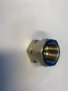 STAINLESS STEEL REDUCING BUSH 3/4"BSP FEMALE TO 1/2"BSP FEMALE - Picture 1 of 2