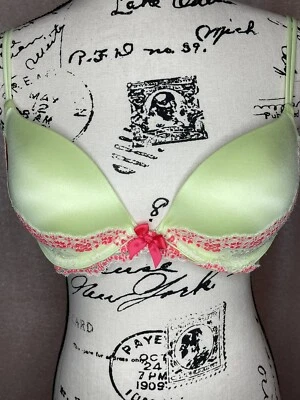 Victoria’s Secret VERY SEXY PUSH UP 34C Pink Green Lace Multi-way Strap Sexy - Image 1 of 4