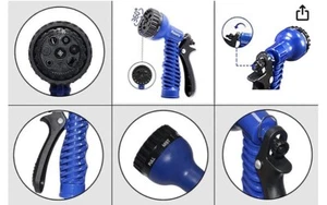 7 Function Spray Nozzle - Water Hose Gun Multi Pattern Garden Adjustable Mist - Picture 1 of 2