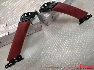 NISSAN R35 GT-R Black Edition Genuine Red Leather Door Pull Handle RH & LH Set - Изображение 1 из 4