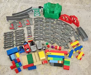 170+ Lot Lego Duplo Thomas & Friends Trains Cars Tracks Curved Straight Bridge - Picture 1 of 6