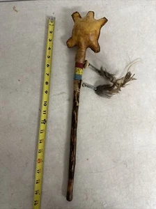 Vintage Native American Beaded Rattle Peyote Tribe Indian Dance Rattle Shaman - Picture 1 of 3