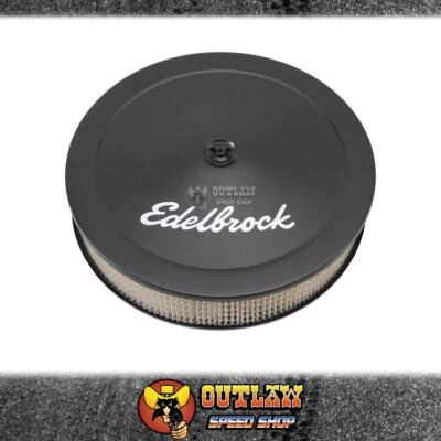 EDELBROCK AIR CLEANER BLACK SIGNATURE SERIES 14" X 3" X 5-1/8" NECK - ED1223 - image 1 of 2