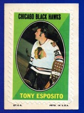 TONY ESPOSITO black hawks 1970-71 TOPPS / OPC STICKER STAMPS 