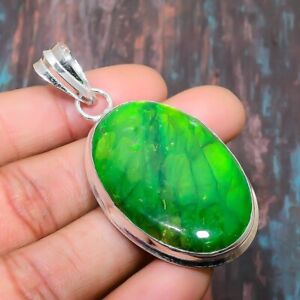Green Labradorite Gemstone Handmade Gift Jewelry Pendant 2.36" d049