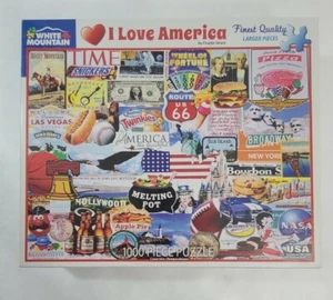 Rompecabezas sierra de 1000 piezas hecho en EE. UU. White Mountain ""I Love America"" #1279 - Imagen 1 de 6
