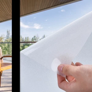 Privacy Window Film, Frosted for Bathroom Static Cling Sun Blocking17.5 X 78.7″ - Picture 1 of 12