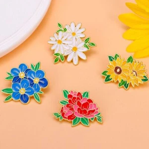 Blue Flower Flower Language Series Badge Peony Personalized Brooch for Women - Picture 1 of 7