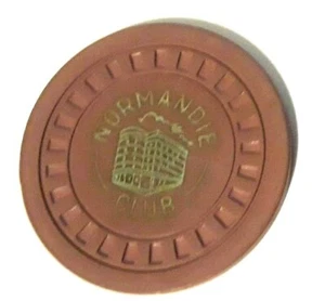 NORMANDIE CLUB Hotel Casino 1942 Chip púrpura Condado San Juan Puerto Rico Hub - Imagen 1 de 11