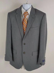 Blazer cappotto sportivo Alan Flusser uomo grigio tinta unita bottoni traino taglia 40R nuovo con etichette era $120 - Foto 1 di 6