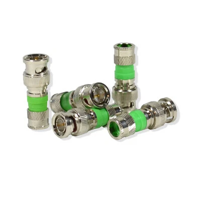 BNC Compression Type 75 Ohm Coaxial Coax RG59 CCTV Connector (10 Pack) - Image 1 of 3