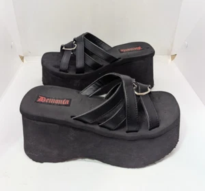Pleaser Demonia Women's 3 1/2 Inch Cherries Sandal Black Strappy Size 5.5 or 6 R - Picture 1 of 7