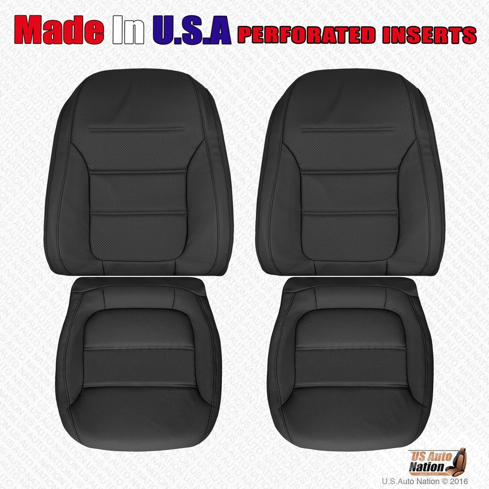 Volkswagen Jetta 2011-2017 conductor pasajero cuero perforado cubierta de asiento negro Foto 1 de 1