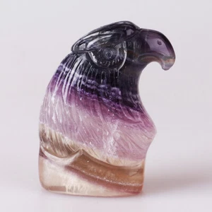 2.7" Natural Rainbow Fluorite Quartz Crystal Hand Carved Eagle Skull Carving 012 - Bild 1 von 4