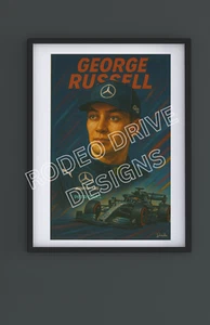 GEORGE RUSSELL POSTER 11X17 PILOTA F1 PER MERCEDES PETRONAS - Foto 1 di 1