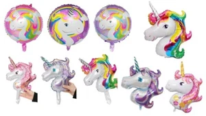 Giant Unicorn Foil Balloons Birthday Party Decoration Round Unicorn Balloons - Picture 1 of 11