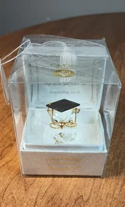 LaVori Original Esculpido a Mano Oro 22KT Vidrio Soplado a Mano Graduación Búho Regalo Nuevo en Caja - Imagen 1 de 11