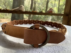 Brave Beltworks Belt Women Medium Bridle Leather Natural Tan Braided Ring Canada - Picture 1 of 18