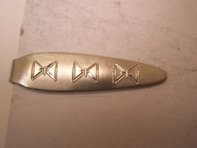 1-1/4" Diseño Grabado PLATA ESTERLINA De Colección FOSTER PEQUEÑO Clip de Barra de Corbata Simple Foto 1 de 4