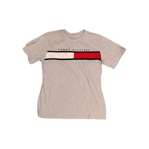 New Tommy Hilfiger Graphic Boy’s Tee Shirt Grey Heather Color Size XL/TG/EG (20) - Picture 1 of 3