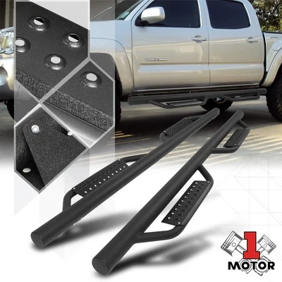Black Heavy Duty Side Drop Step Nerf Bar for 05-21 Toyota Tacoma Double/Crew Cab - Image 1 of 4