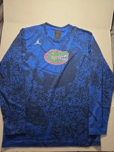Jordan Elite Nike Florida Gators Long Sleeve Dri Fit Blue Camo Shirt Medium - Picture 1 of 10