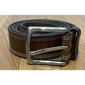 Cinturón de cuero marrón con hebilla de latón Duluth Trading - talla 36 - Imagen 1 de 8