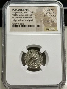 Imperio Romano, Elagabalus, d.C. 218-222. Denario de plata. NGC Choice XF 4/4 - Imagen 1 de 10
