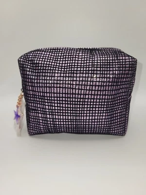 Bolsa de Maquillaje MAC COSMETICS Púrpura Negra Brillo Estrella 6 X 4-1/2 Foto 1 de 4