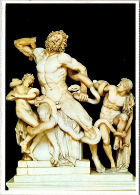 Laocoonte Laocoon & his Sons Statue Mueseo Pio Cristiano  Italy Art Postcard - Image 1 of 2