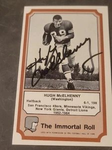 SIGNED 1974 Fleer Immortal Roll Hugh McElhenny Autograph New York Giants Vikings - Picture 1 of 8