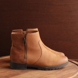Stivali Sorel donna taglia 9,5 marroni Emelie II zip impermeabili pelle caviglia casual - Foto 1 di 16