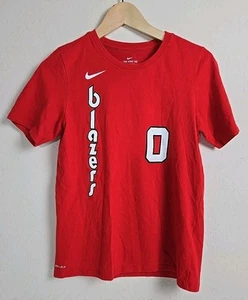 Nike Portland Trail Blazers Short Sleeve T Shirt Youth Large 14/16 #0 Lillard - Picture 1 of 9