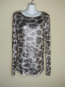 Free People Gold Rush Langarm Pailletten Top Tee Metallic Gr. Small Neu - Bild 1 von 10