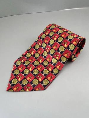 ALTEA для цитрусовых апельсиновых и лимонных деревьев шелковый галстук галстук сделано в Италии - Изображение 1 из 4