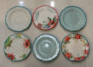6er Set Pionierin Vintage koordinierende Blumen 10,5" Essteller - Bild 1 von 10