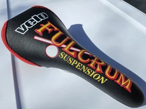 Vintage Velo Fulcrum Suspension Seat Saddle 2000's BMX Race Red Yellow Black - Picture 1 of 7