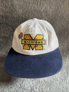 Vintage Michigan Wolverines Mütze Kappe Druckknopflasche Herren NCAA Rose Bowl Starter 90er - Bild 1 von 8