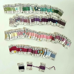 NEW Bucilla Lot of 112+ Pure Silk Embroidery Ribbon 4mm Pink Purple Green Sealed - Picture 1 of 15