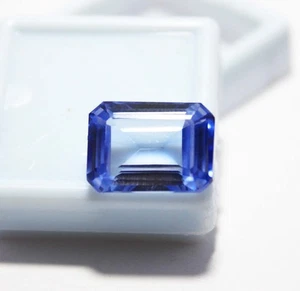 Beautiful 12–13 Ct Aquamarine | Emerald Cut | Certified Natural Blue White Gem - Picture 1 of 8