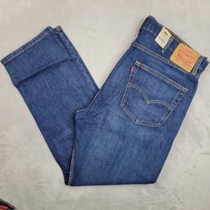 Levis 502 Jeans Men 40x32 Blue Denim Taper Stretch Pants Medium Wash Flex Eco - Picture 1 of 6